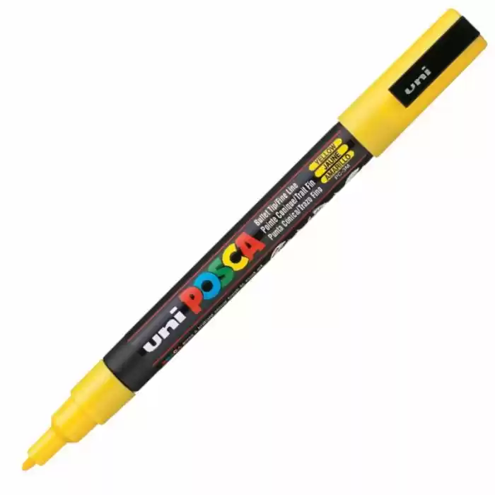 Uni-ball Pc-3m Posca Su Bazlı Marker Kalem Sarı 0.9