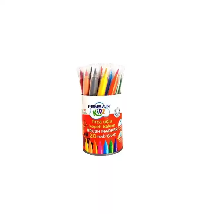 Pensan Kidz 20 Renk Fırça Uçlu Keçeli Kalem Pe4000kç