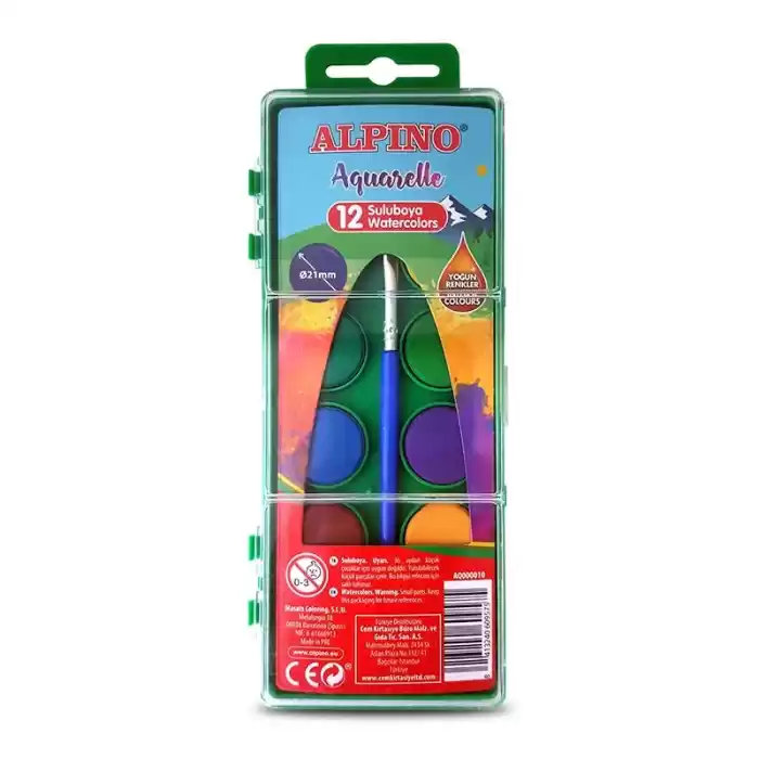 Alpıno 12 Renk Suluboya Aq-10 (özel Fiyat)