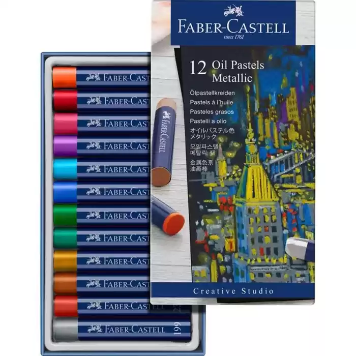 Faber Studıo 12 Renk Metalik Yağlı Pastel Boya 127014