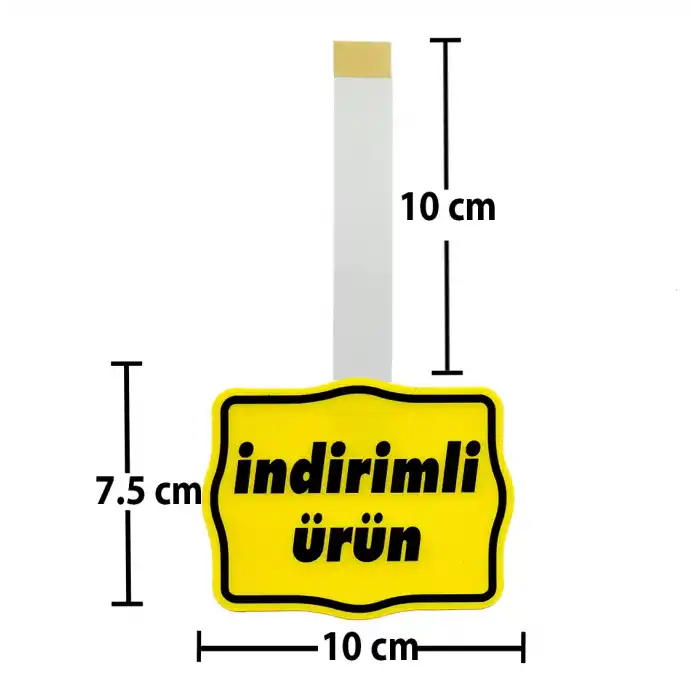 İndirimli Ürün Baskılı Sallanan Sarkıtmalı PVC Etiket 10 cm x 7,5 cm 10lu Paket