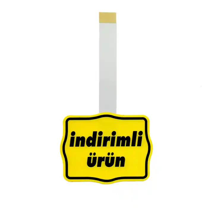 İndirimli Ürün Baskılı Sallanan Sarkıtmalı PVC Etiket 10 cm x 7,5 cm 10lu Paket