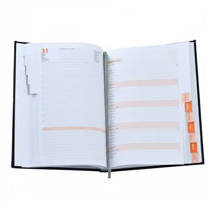 2026 Seperatörlü Ajanda Günlük Cilt Bezli 17x24 cm LACİVERT Renk