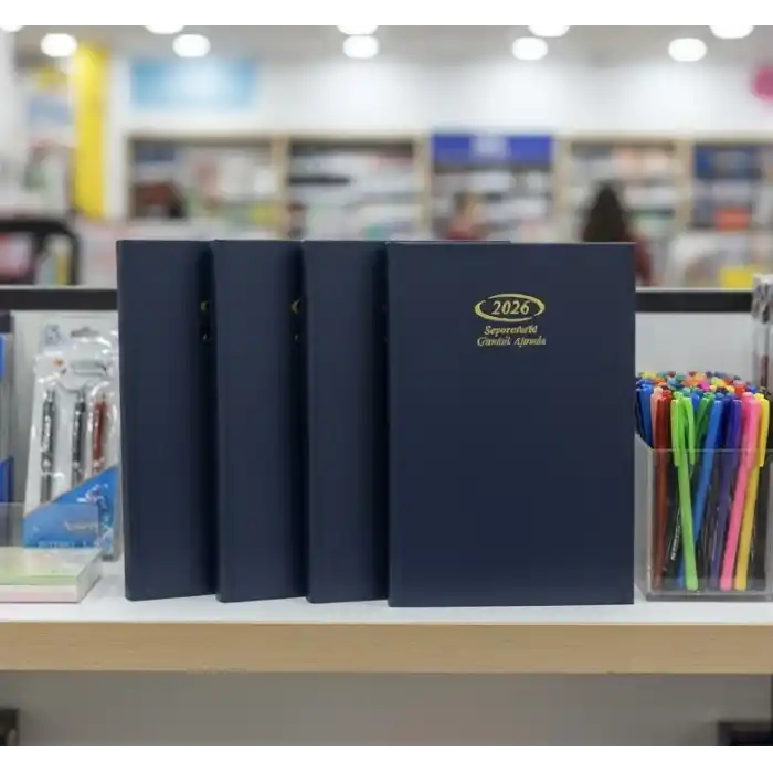 2026 Seperatörlü Ajanda Günlük Cilt Bezli 17x24 cm LACİVERT Renk