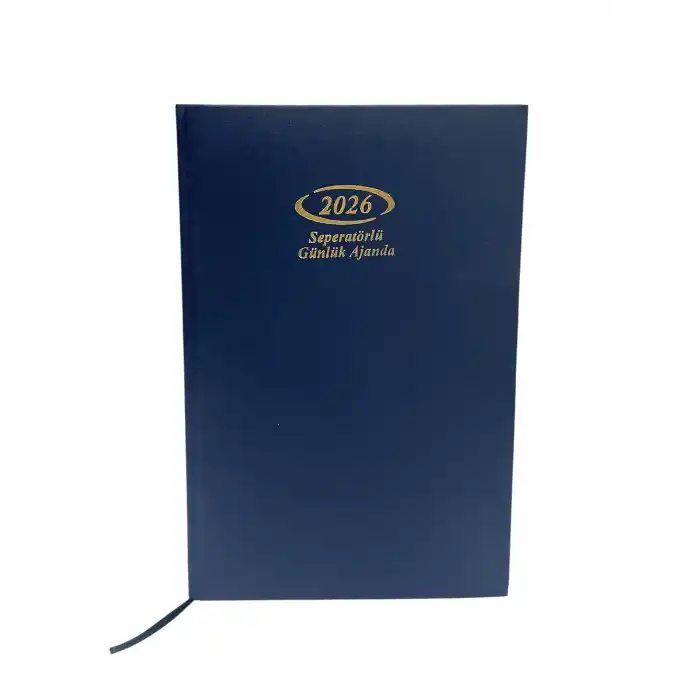 2026 Seperatörlü Ajanda Günlük Cilt Bezli 17x24 cm LACİVERT Renk