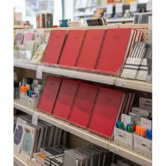 2026 Spiralli 20x28 Günlük Çizgili Ajanda Thermo Deri KIRMIZI Renk