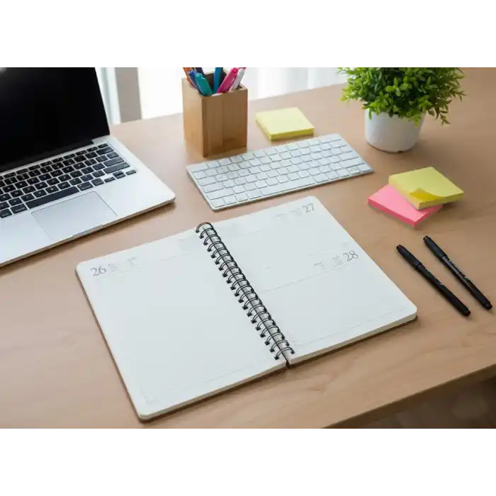 2026 Spiralli 20x28 Günlük Çizgili Ajanda Thermo Deri TABA Renk