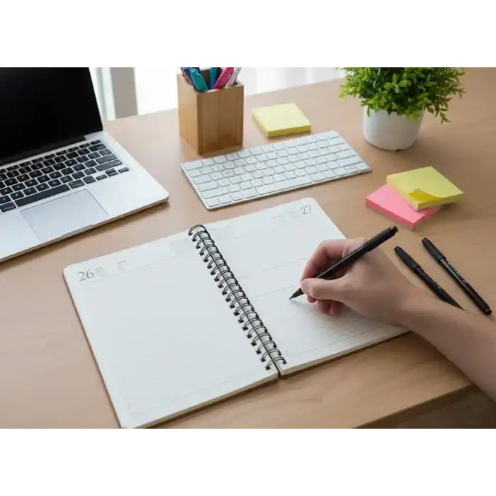 2026 Spiralli 20x28 Günlük Çizgili Ajanda Thermo Deri TABA Renk