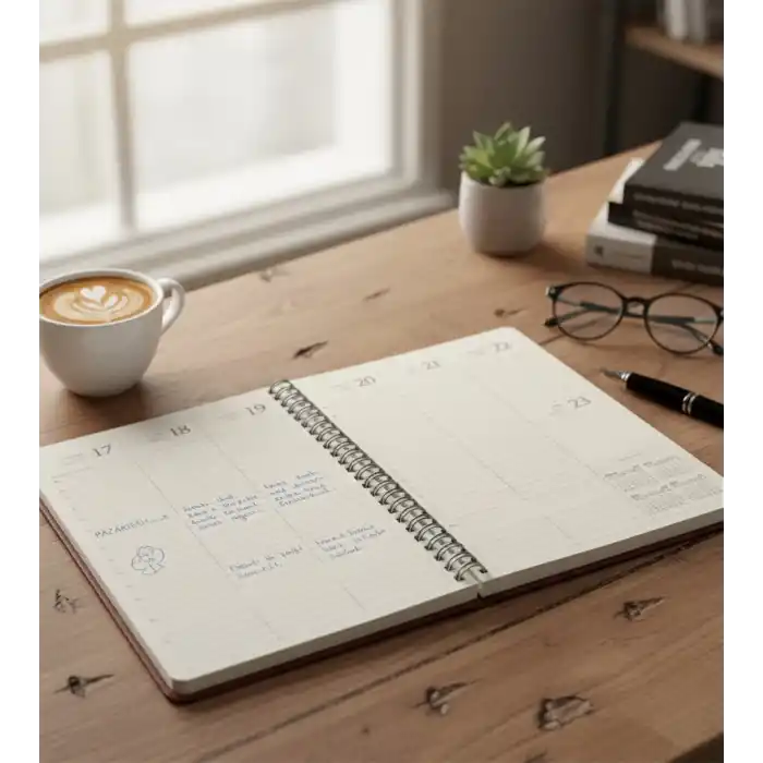 2026 Spiralli 20x28 Haftalık Çizgili Ajanda Thermo Deri TABA Renk