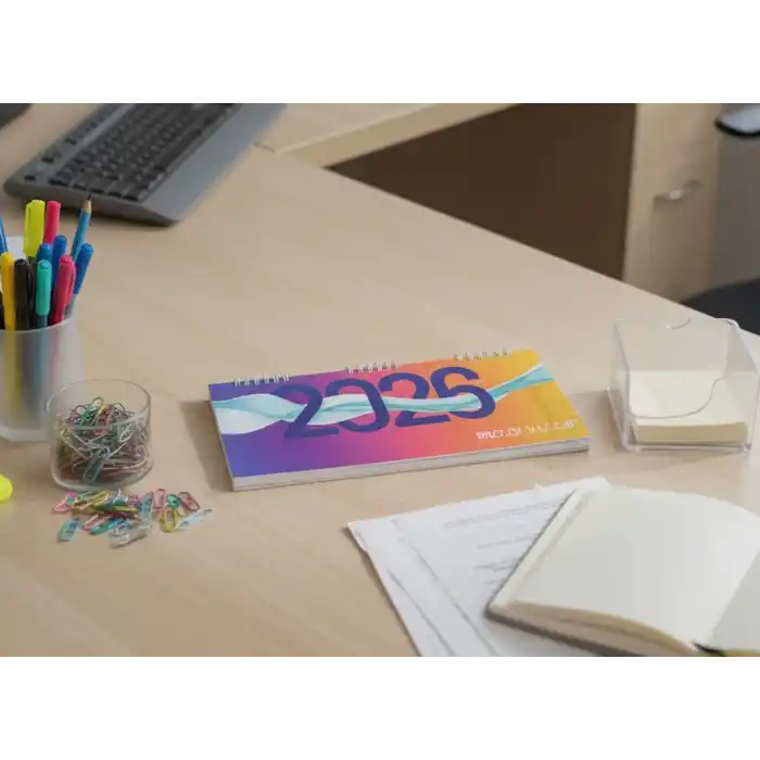 2026 Spiralli Masa Üstü Takvim 14,5 cm x 31 cm Karton Kapak