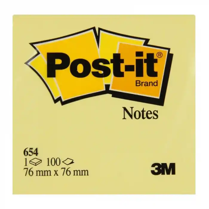 3M 654 76X76 POSTİT SARI 100 YP