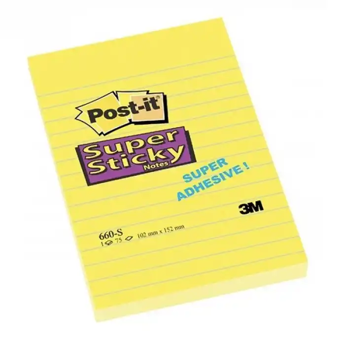 3m 660s Postit Ultra Sarı 102x152 Çizgili 90 Yp