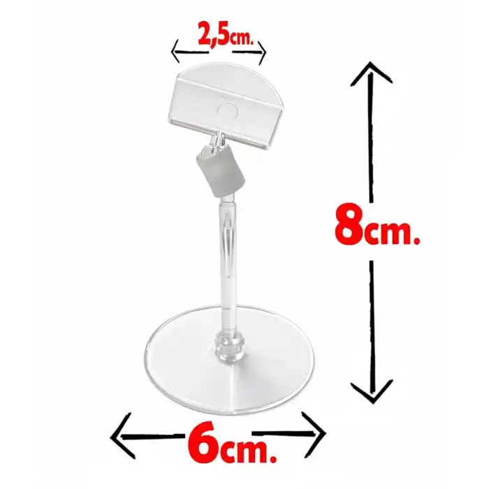 Yuvarlak Ayaklı Etiket Tutucu Şeffaf Yuvarlak Ayaklı Etiketlik 10 Adet