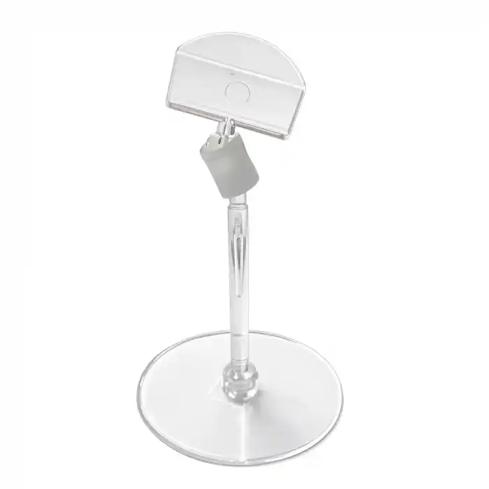 Yuvarlak Ayaklı Etiket Tutucu Şeffaf Yuvarlak Ayaklı Etiketlik 10 Adet