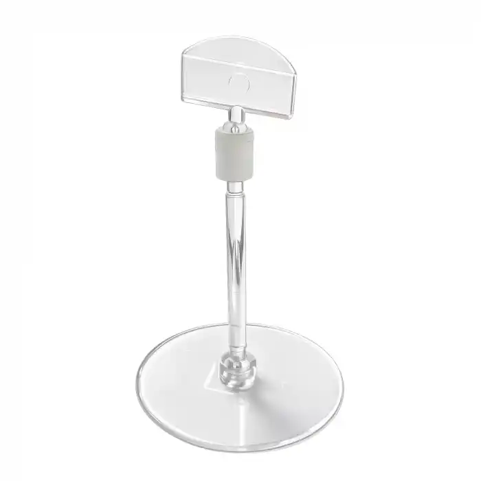 Yuvarlak Ayaklı Etiket Tutucu Şeffaf Yuvarlak Ayaklı Etiketlik 10 Adet