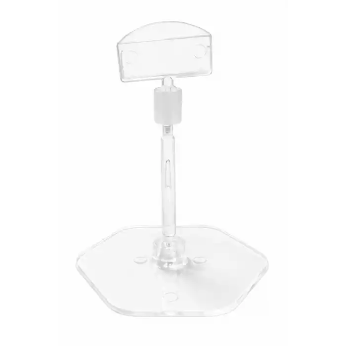 Altıgen Ayaklı Mini Etiket Tutucu Şeffaf Ayaklı Etiketlik 10 Adet