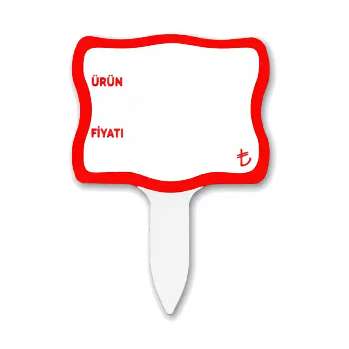 PVC Yaz-Sil Tatlıcı Baharat Kuruyemişci Fiyat Etiketi 20 li Pk