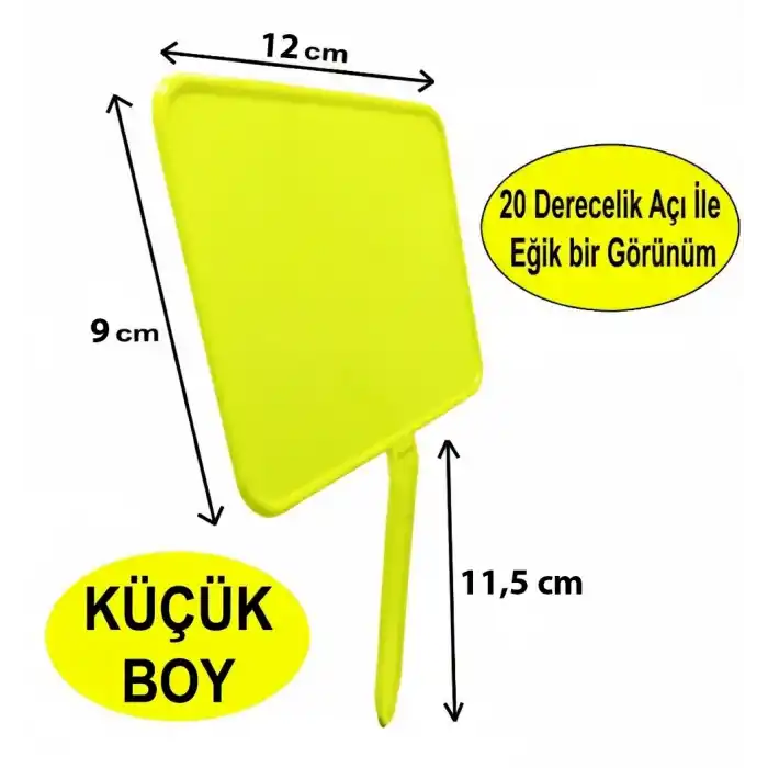 Açılı Saplamalı Plastik Pazarcı Fiyat Etiketi Küçük Boy Fosforlu Sarı 10 Adet