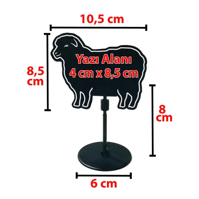 PVC Yaz Sil Ayaklı Etiket Tutuculu Kuzu / Koyun Fiyat Etiketi 10 lu Pk.