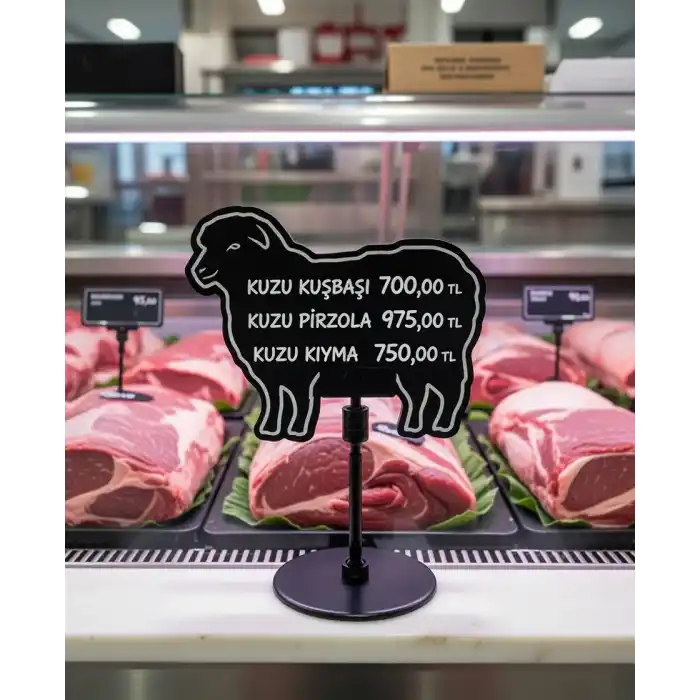 PVC Yaz Sil Ayaklı Etiket Tutuculu Kuzu / Koyun Fiyat Etiketi 10 lu Pk.