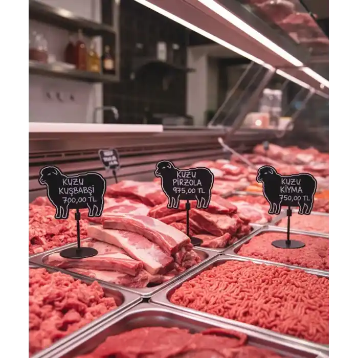 PVC Yaz Sil Ayaklı Etiket Tutuculu Kuzu / Koyun Fiyat Etiketi 10 lu Pk.