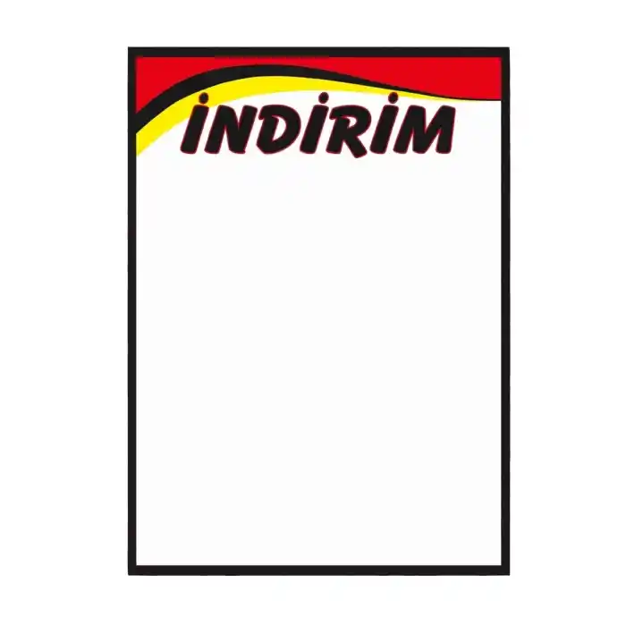 Market İndirim Afişi Kuşe Kağıt 32x45 cm 100 lü Pk.