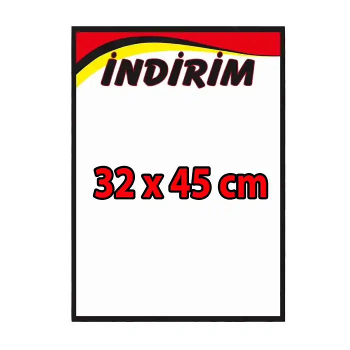 Market İndirim Afişi Kuşe Kağıt 32x45 cm 100 lü Pk.