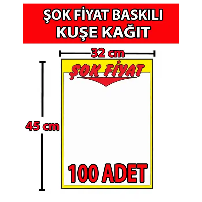 Market Kuşe Kağıt Şok Fiyat Baskılı Afiş 32x45cm 100 Adet