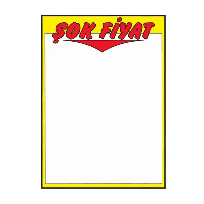 Market Kuşe Kağıt Şok Fiyat Baskılı Afiş 32x45cm 50 Adet