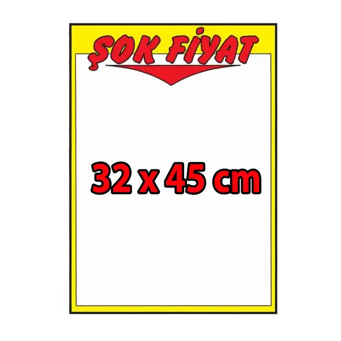Market Kuşe Kağıt Şok Fiyat Baskılı Afiş 32x45cm 50 Adet