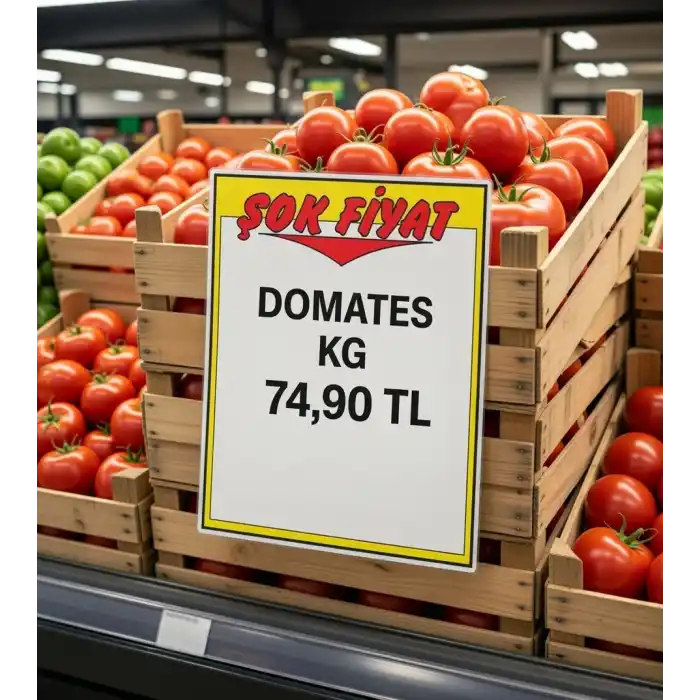 Market Kuşe Kağıt Şok Fiyat Baskılı Afiş 32x45cm 50 Adet