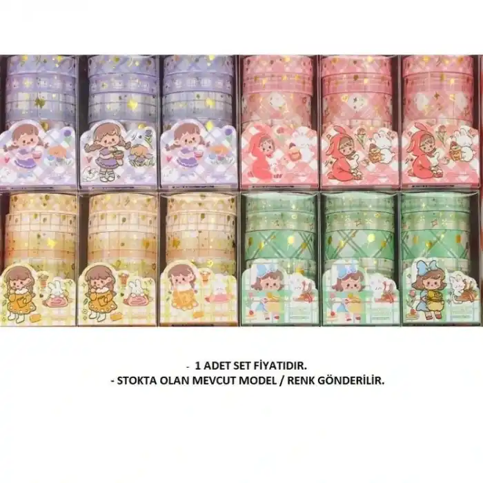 GIPTA RENKLİ BANT PATTERN 2 AD.1 CM 2 AD. 1,5 CM 1 AD.2 CM K8902