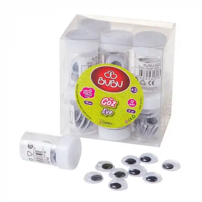 BU-BU GZ0005 SİYAHİ OYNAR GÖZ 18MM