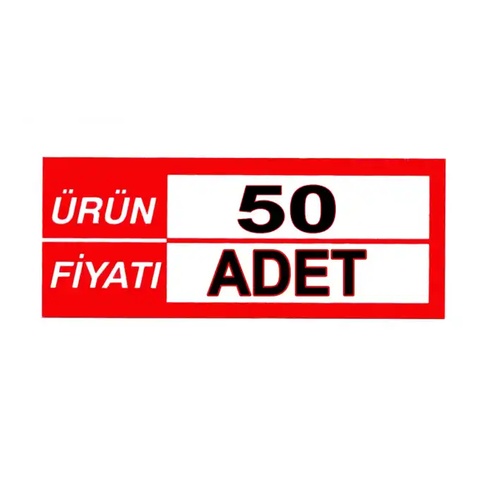 PVC Yaz-Sil Raf Profil İçi Fiyat Etiketi 50li Pk. 3,8x10cm
