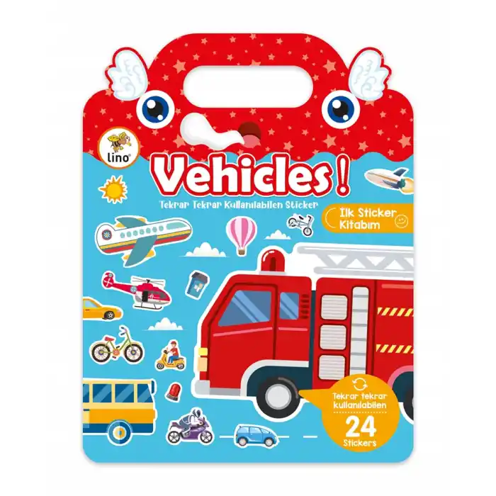 LINO TEKRAR KULLANILABİLİR İLK STİCKER KİTABIM VEHICLES LS-501