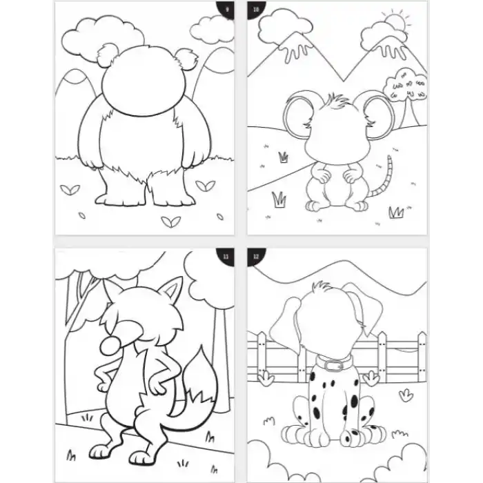 LINO LS-701 FUNNY FACES STİCKERLI BOYAMA KİTABI HAYVANLAR