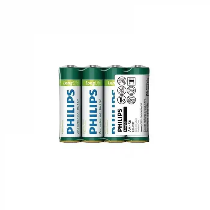 PHILIPS R6L4F/10 LONGLIFE ÇİNKO AA KALEM PİL 4 LÜ