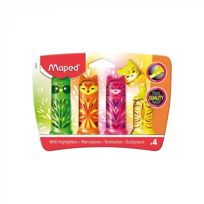 MAPED MİNİ CUTE FOSFORLU KALEM 4 LÜ 743677