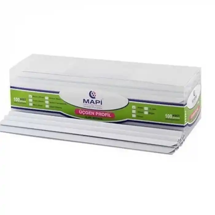 MAPİ 12MM ÜÇGEN PROFİL BEYAZ (SIRT ÇUB.) 100 LÜ