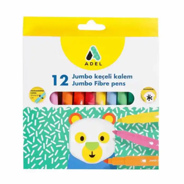ADEL 12 RENK JUMBO KEÇELİ KALEM 2220000001