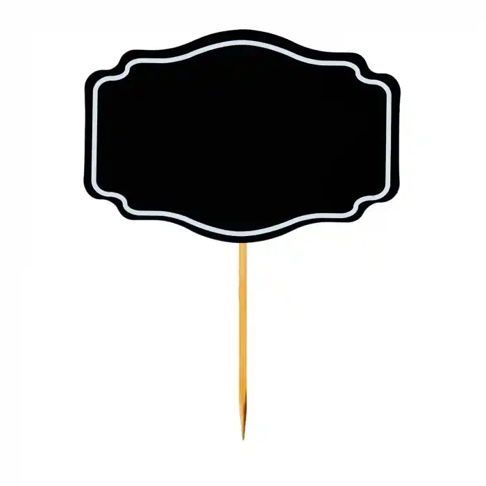 Ahşap Çubuklu Siyah PVC Yaz-Sil Fiyat Etiketi 8x12 cm 10lu Pk.