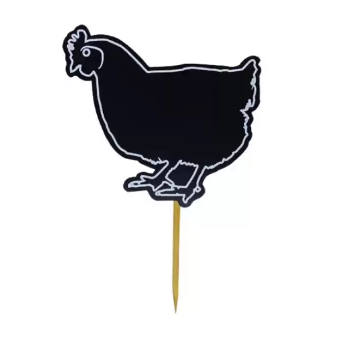 Ahşap Çubuklu Siyah PVC Yaz-Sil Tavuk Figürlü Batırmalı Fiyat Etiketi 5,5x10,5 cm 10lu Pk