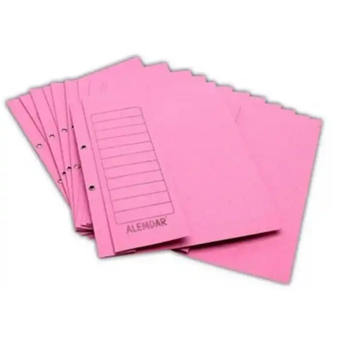 ALEMDAR PEMBE TELLİ YARIM KAPAKLI LÜKS KARTON DOSYA