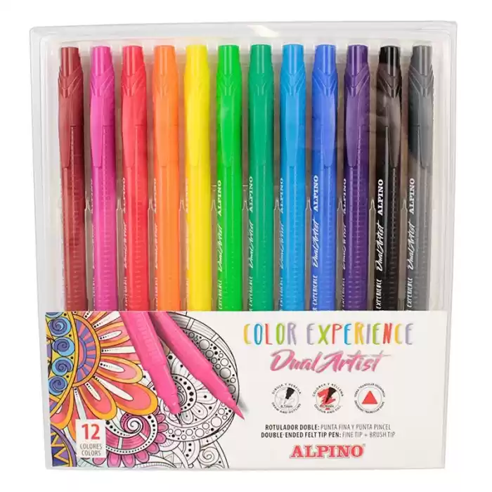 Alpıno Ar-000186 Çift Yönlü Dual Artıst12 Renk Keçeli Kalem