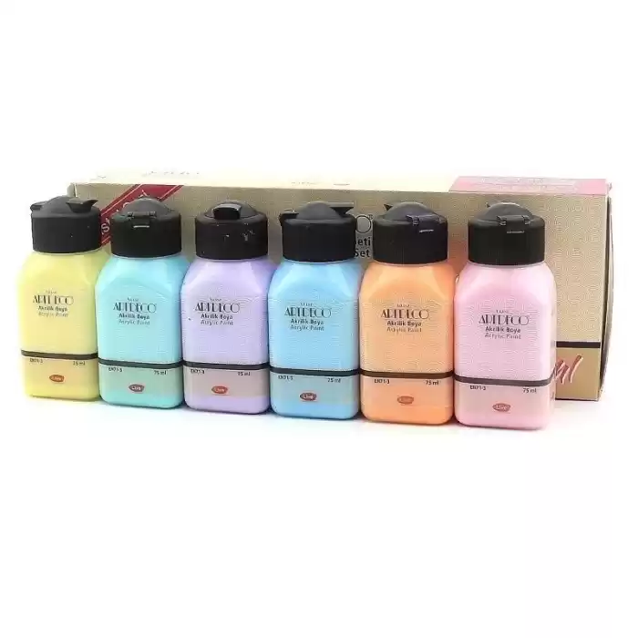 ARTDECO AKRİLİK BOYA 75 ML PASTEL RENKLER 6 LI SET