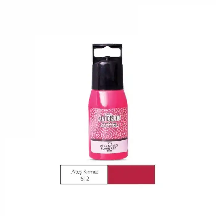 ARTDECO Y-042F-612 BOYUTLU BOYA 50 ML ATEŞ KIRMIZI