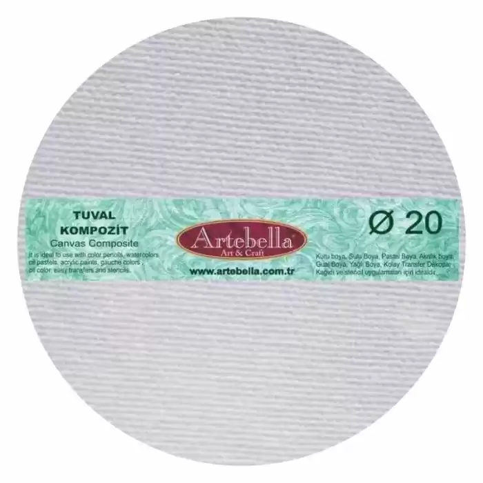 Artebella Kompozit Tuval Yuvarlak 20 Cm