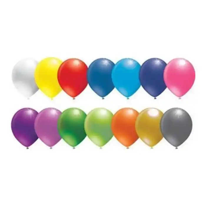 Balon Metalik 12 Inch Tek Renk 100 Lü As Balon