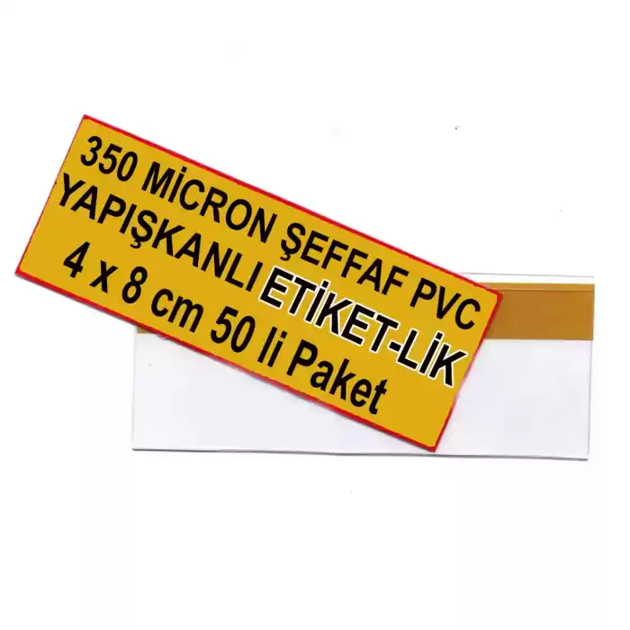 Bantlı Etiketlik Şeffaf Etiketlik Market Raf Etiketliği PVC Fiyat Etiketliği 4 cm x 8 cm 50 li Paket