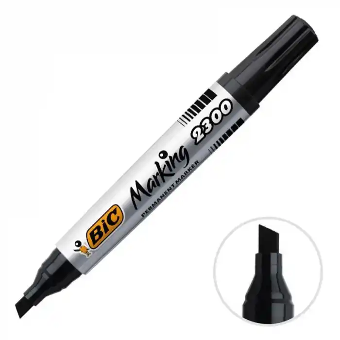 BİC 2300 SİYAH PERMANENT KALEM KESİK UÇ